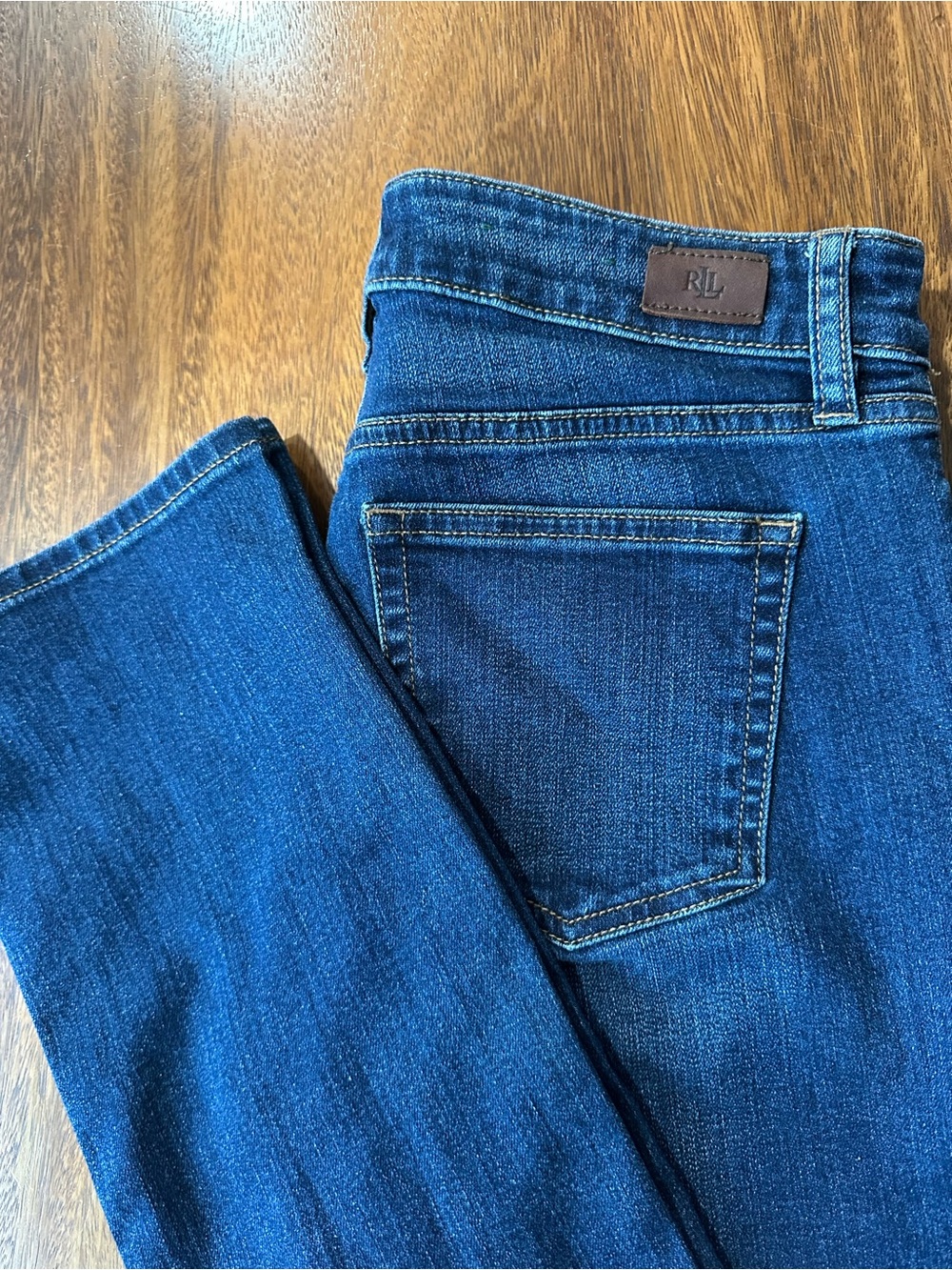 Lauren Ralph Lauren Premier Straight Mid-Rise Straight Leg Denim Jean Sz 2 27x28